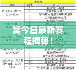 樊今日最新赛程揭秘！