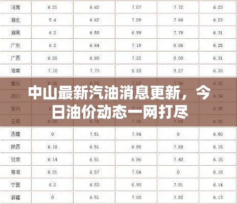 中山最新汽油消息更新，今日油价动态一网打尽