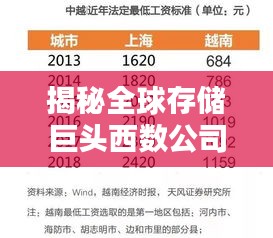 揭秘全球存储巨头西数公司排名地位解析