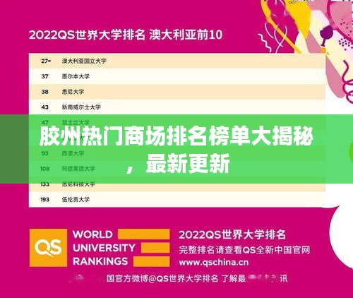 胶州热门商场排名榜单大揭秘，最新更新