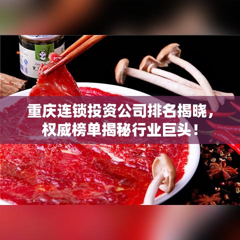 重庆连锁投资公司排名揭晓，权威榜单揭秘行业巨头！